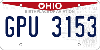 OH license plate GPU3153