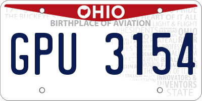 OH license plate GPU3154