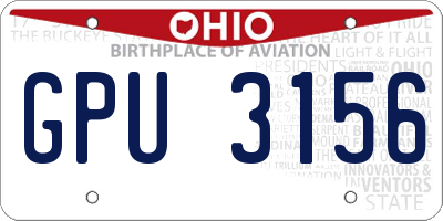 OH license plate GPU3156