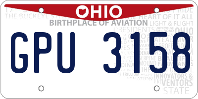 OH license plate GPU3158