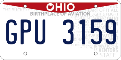 OH license plate GPU3159