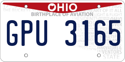 OH license plate GPU3165