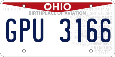 OH license plate GPU3166