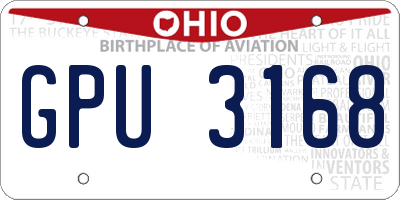 OH license plate GPU3168