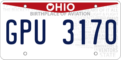 OH license plate GPU3170