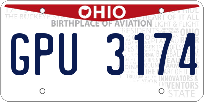 OH license plate GPU3174
