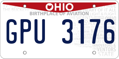 OH license plate GPU3176