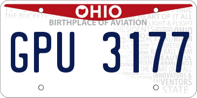 OH license plate GPU3177