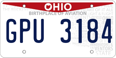 OH license plate GPU3184