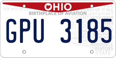 OH license plate GPU3185