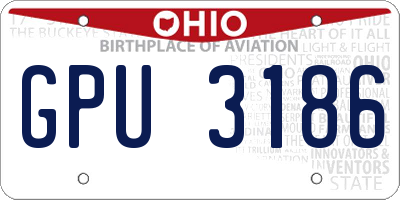 OH license plate GPU3186