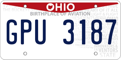 OH license plate GPU3187
