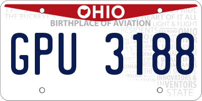 OH license plate GPU3188