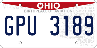 OH license plate GPU3189
