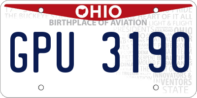 OH license plate GPU3190