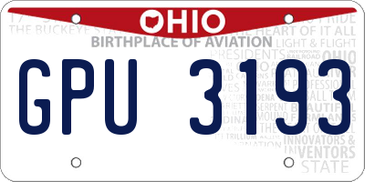 OH license plate GPU3193