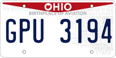 OH license plate GPU3194