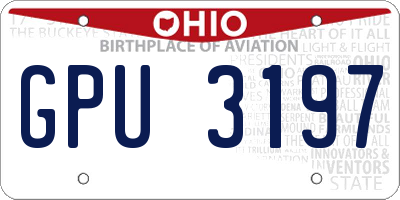 OH license plate GPU3197