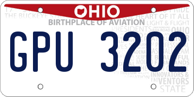OH license plate GPU3202