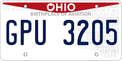 OH license plate GPU3205