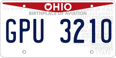 OH license plate GPU3210