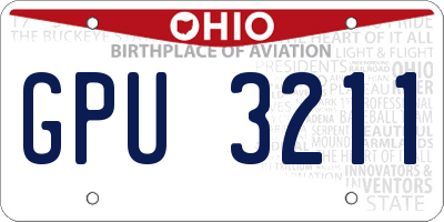 OH license plate GPU3211