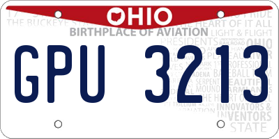 OH license plate GPU3213