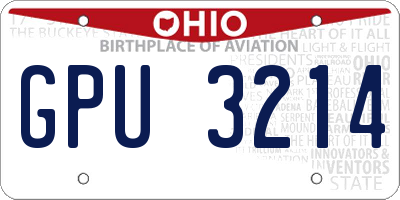 OH license plate GPU3214