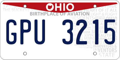 OH license plate GPU3215