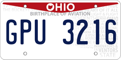 OH license plate GPU3216
