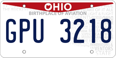 OH license plate GPU3218