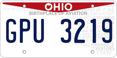 OH license plate GPU3219