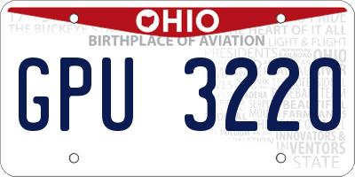 OH license plate GPU3220
