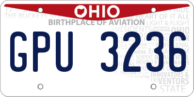 OH license plate GPU3236