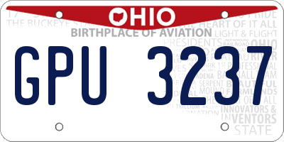 OH license plate GPU3237