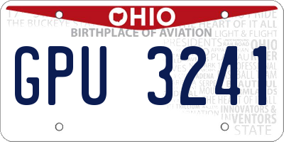 OH license plate GPU3241