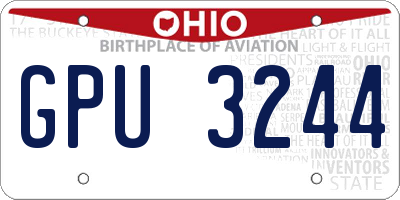 OH license plate GPU3244
