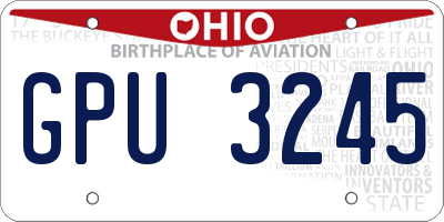 OH license plate GPU3245