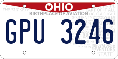 OH license plate GPU3246