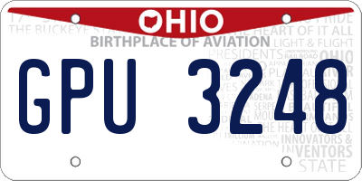 OH license plate GPU3248