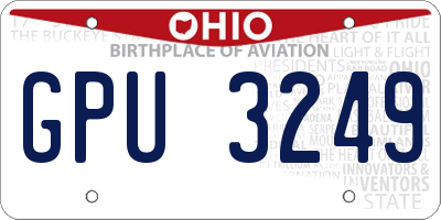 OH license plate GPU3249