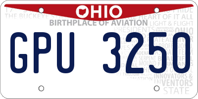 OH license plate GPU3250