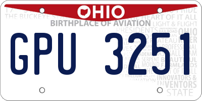 OH license plate GPU3251