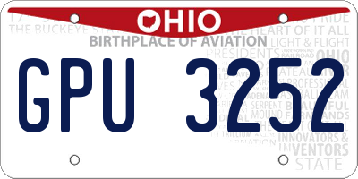 OH license plate GPU3252