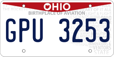 OH license plate GPU3253