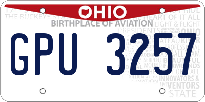 OH license plate GPU3257