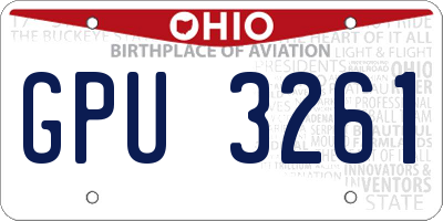 OH license plate GPU3261