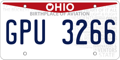 OH license plate GPU3266
