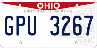 OH license plate GPU3267