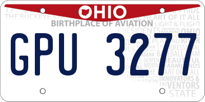 OH license plate GPU3277